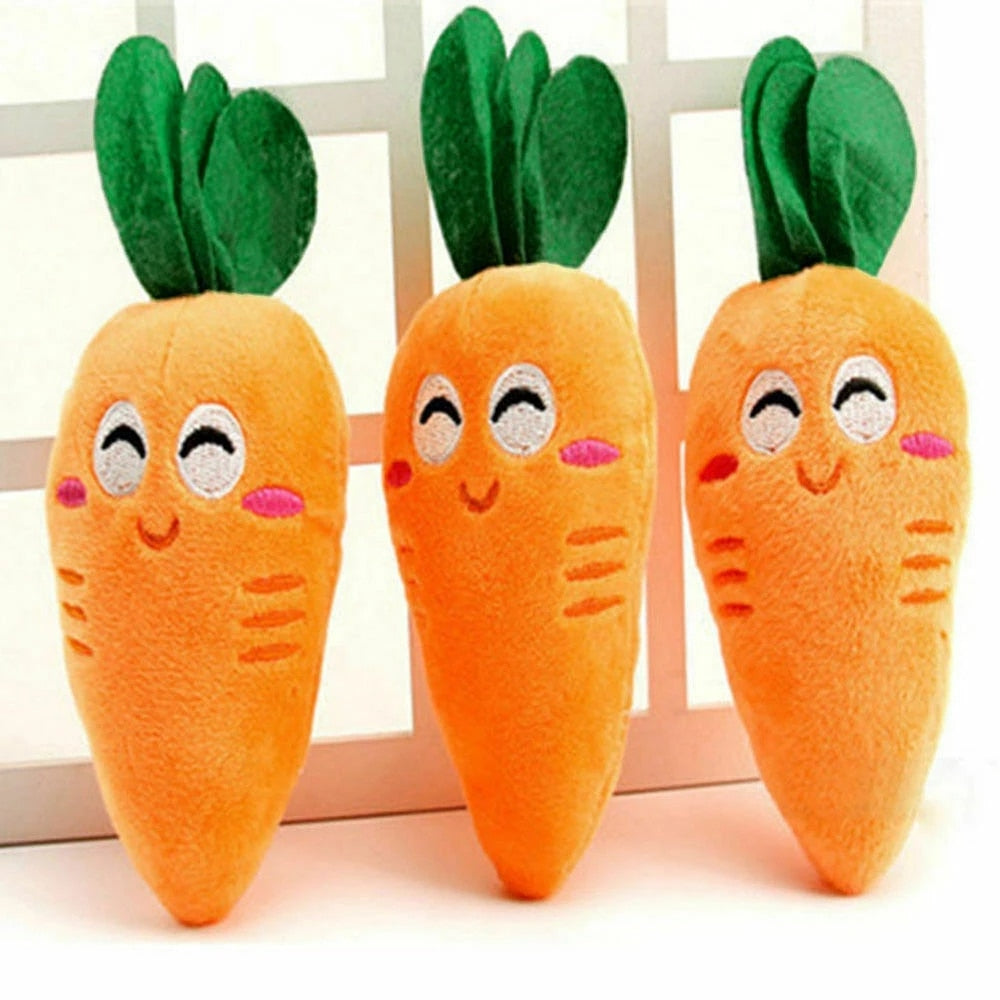 Plush Squeaky Carrot Dog Toy 15cm by HitMyNeed