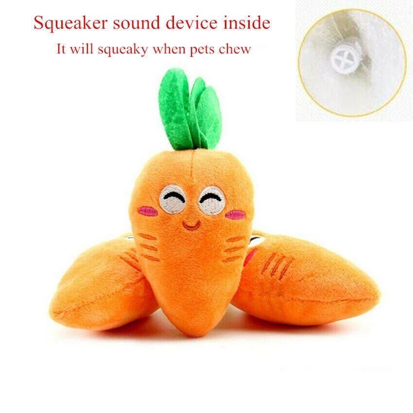 Plush Squeaky Carrot Dog Toy 15cm by HitMyNeed