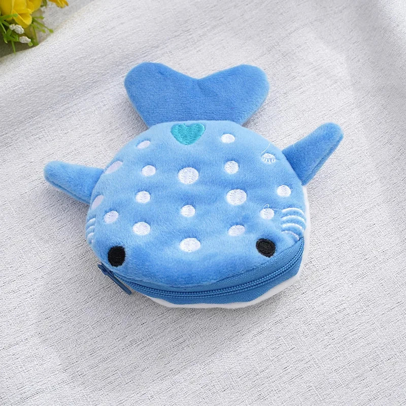 Plush Whale Shark Coin Purse Pouch blue by HitMyNeed