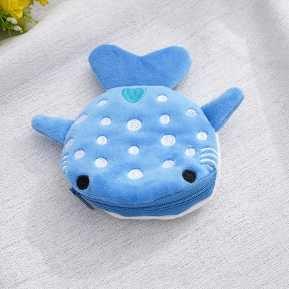 Plush Whale Shark Coin Purse Pouch blue by HitMyNeed