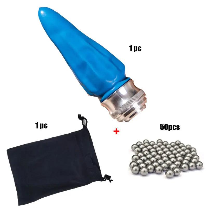 Pocket Aluminium Outdoor Slingshot Set silver-50-steel-ball-496 by HitMyNeed
