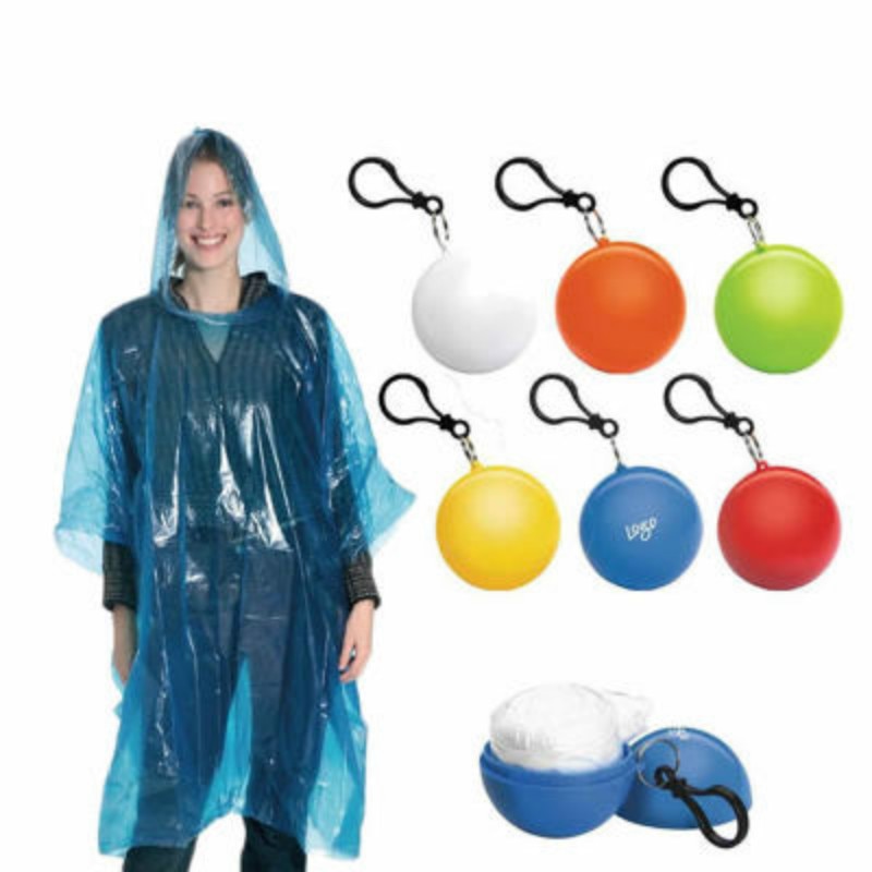 Pocket Raincoat with Ball Keychain Container by HitMyNeed