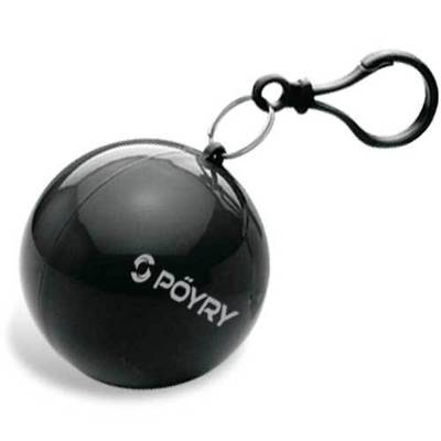 Pocket Raincoat with Ball Keychain Container black by HitMyNeed