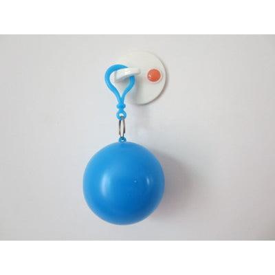 Pocket Raincoat with Ball Keychain Container blue by HitMyNeed