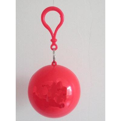 Pocket Raincoat with Ball Keychain Container red by HitMyNeed