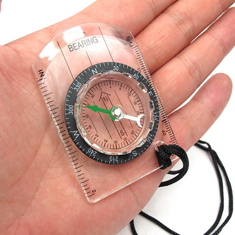 Pocket Sized Transparent Backpacking Compass by HitMyNeed
