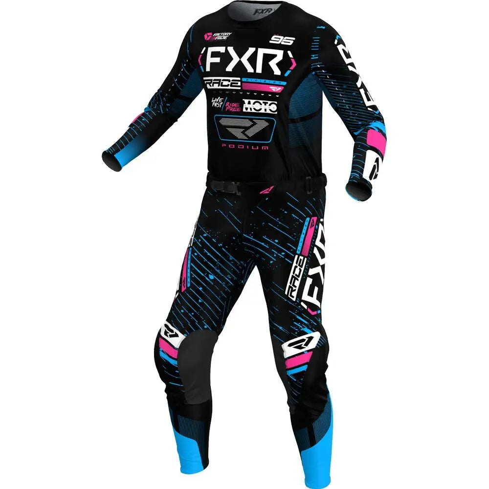 Podium FXR MX Gear Set Motocross Jersey & Pant Kit sky-blue xxl-38 by HitMyNeed