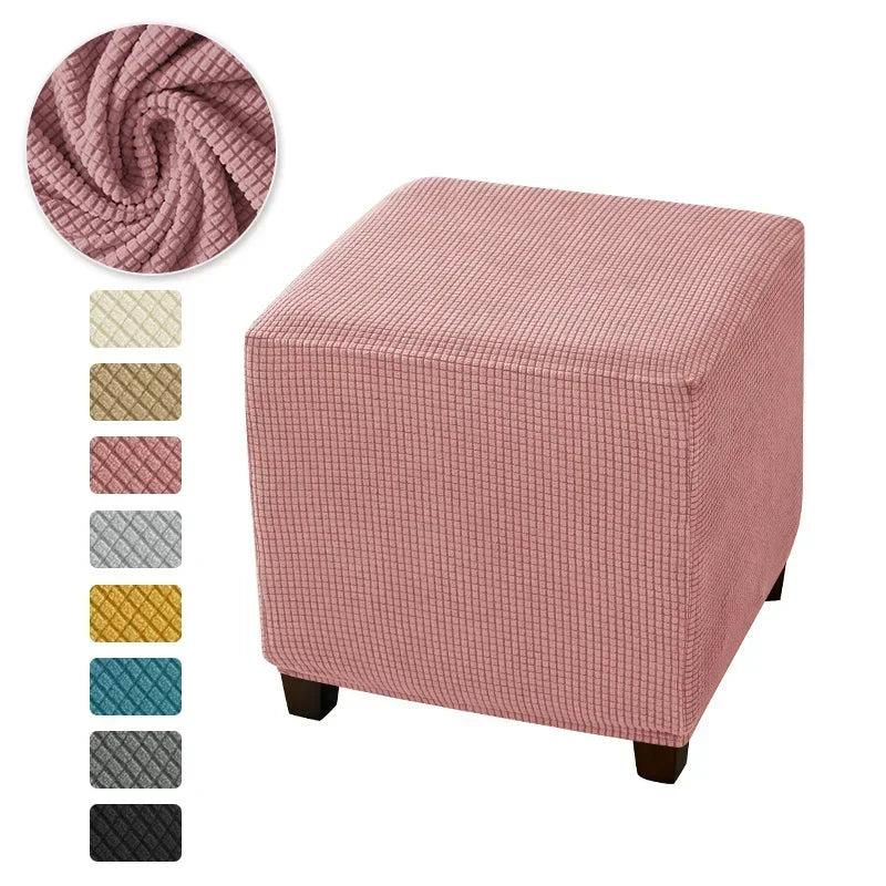Polar Fleece Stretch Square Stool Cover a3-pink by HitMyNeed