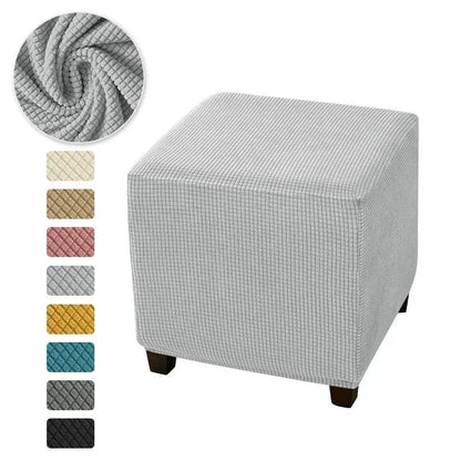 Polar Fleece Stretch Square Stool Cover a4-light-grey by HitMyNeed