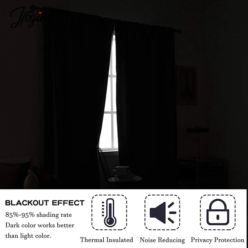 Polyester Blackout Curtain for Bedroom by HitMyNeed