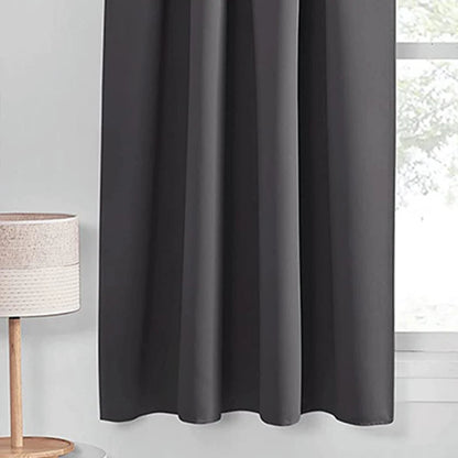 Polyester Blackout Curtain for Bedroom gray w150cm-x-h200cm-1pc rod by HitMyNeed