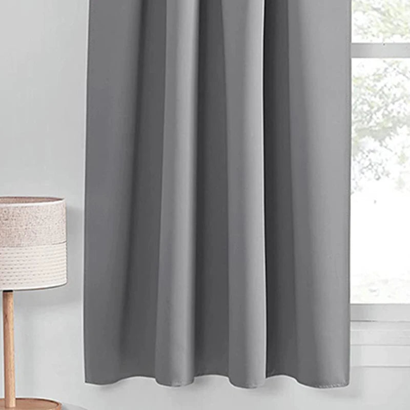 Polyester Blackout Curtain for Bedroom light-gray w150cm-x-h160cm-1pc rod by HitMyNeed