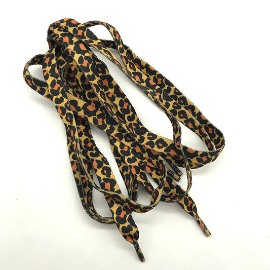 Polyester Leopard Print Shoe Laces (120 cm, 2 Pairs) by HitMyNeed
