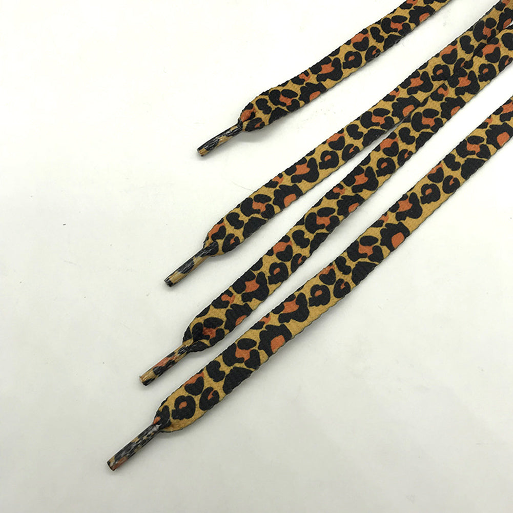 Polyester Leopard Print Shoe Laces (120 cm, 2 Pairs) by HitMyNeed