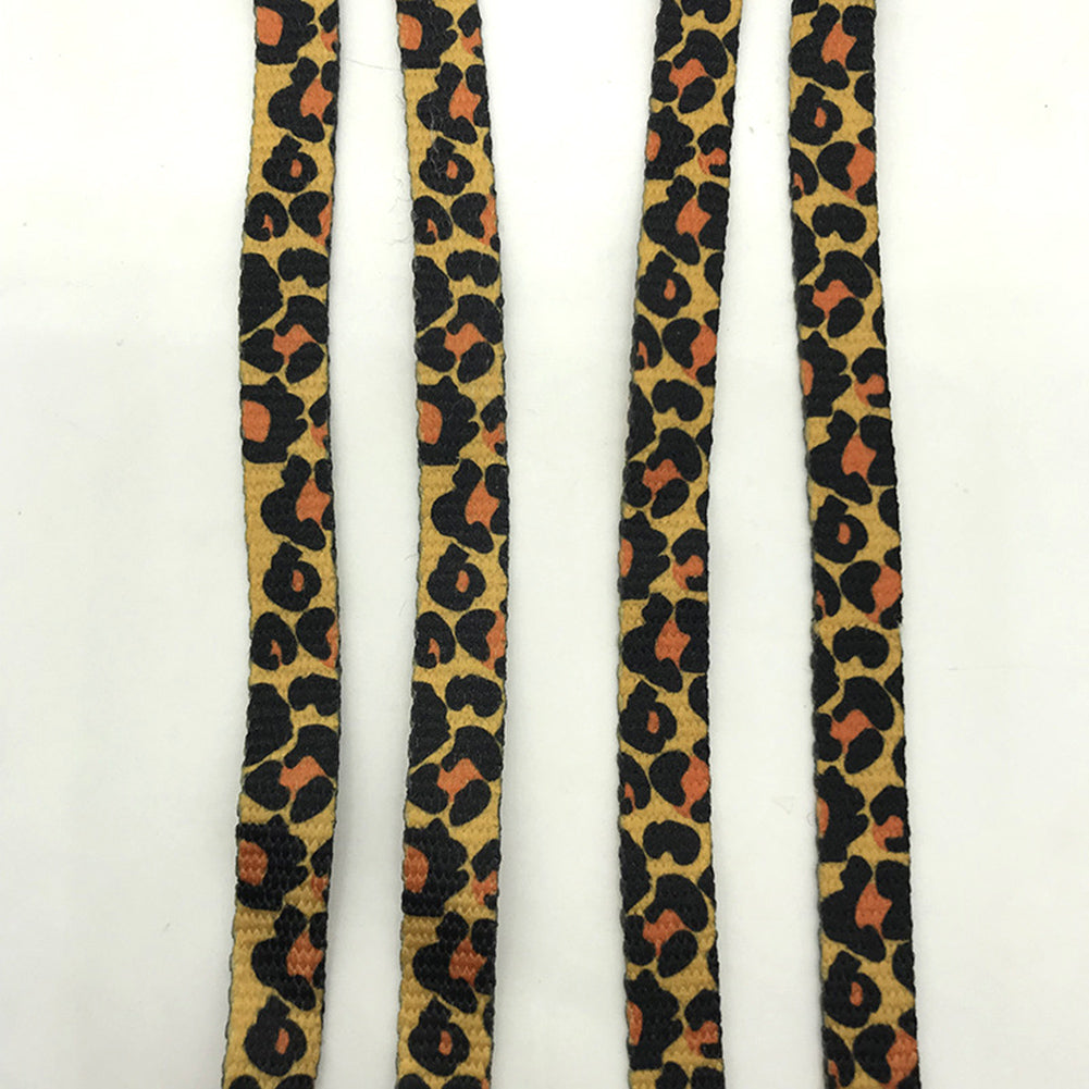 Polyester Leopard Print Shoe Laces (120 cm, 2 Pairs) by HitMyNeed