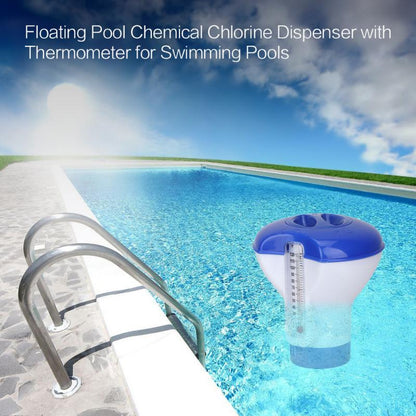 Pool Chlorine Floater with Adjustable Dispenser & Thermometer by HitMyNeed