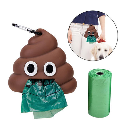 Poop Bag Dispenser with Hook - Poop Emoji Design by HitMyNeed