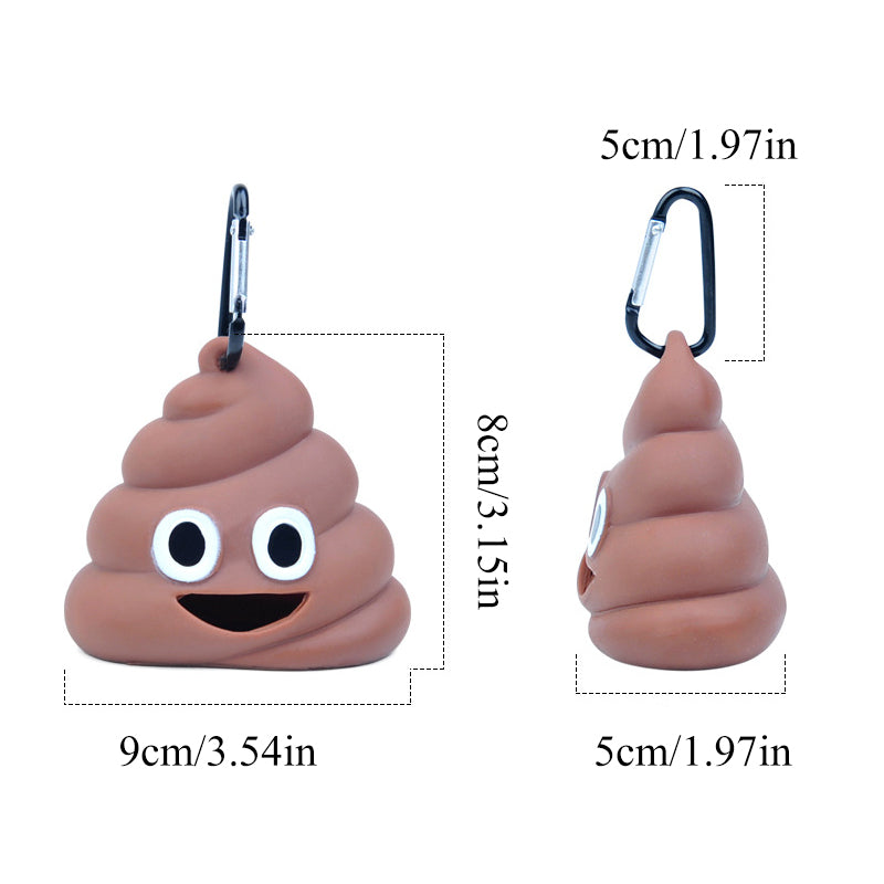 Poop Bag Dispenser with Hook - Poop Emoji Design by HitMyNeed
