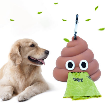 Poop Bag Dispenser with Hook - Poop Emoji Design by HitMyNeed