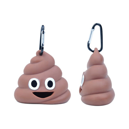 Poop Bag Dispenser with Hook - Poop Emoji Design by HitMyNeed