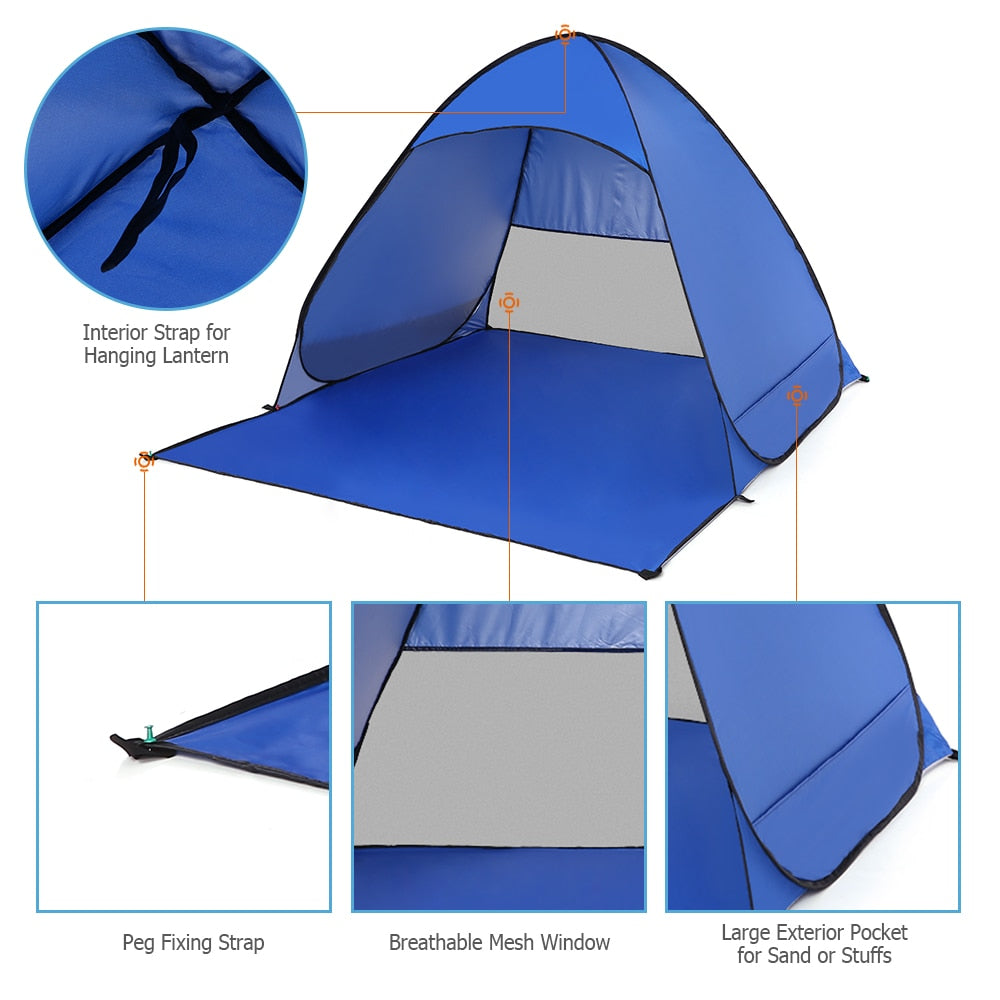 Pop Up Sun Shelter Beach Tent for 1-2 People by HitMyNeed