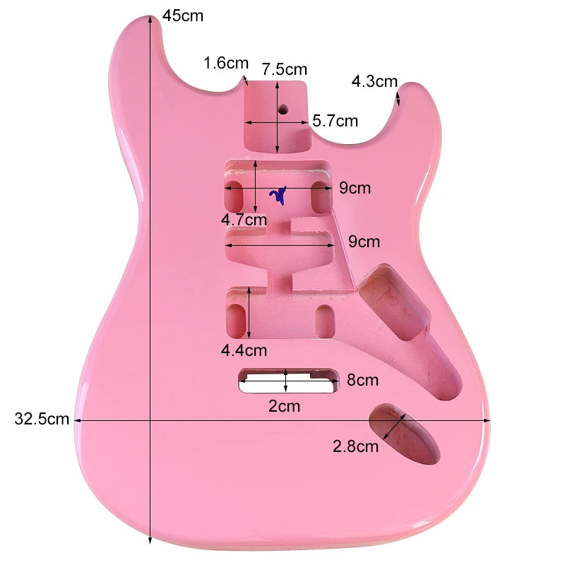 Poplar Electric Guitar Body for DIY Builds m14-pink by HitMyNeed