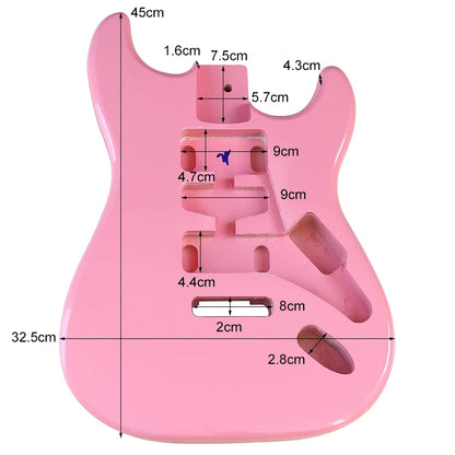Poplar Electric Guitar Body for DIY Builds m14-pink by HitMyNeed
