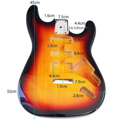 Poplar Electric Guitar Body for DIY Builds m4-sunburst by HitMyNeed