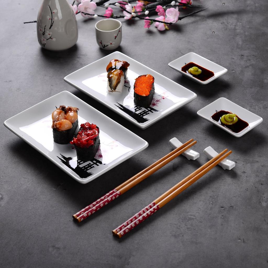Porcelain Sushi Dish Set for Two (8-Piece) by HitMyNeed