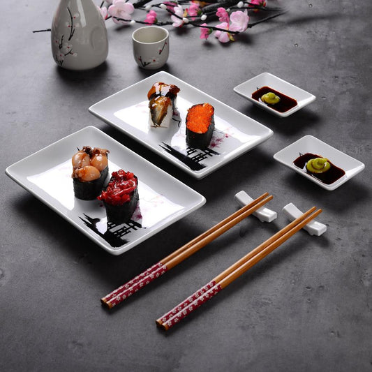 Porcelain Sushi Dish Set for Two (8-Piece) by HitMyNeed