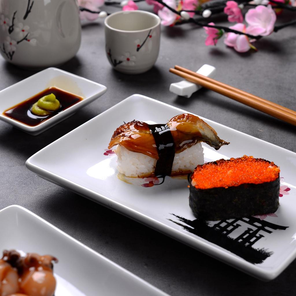 Porcelain Sushi Dish Set for Two (8-Piece) by HitMyNeed