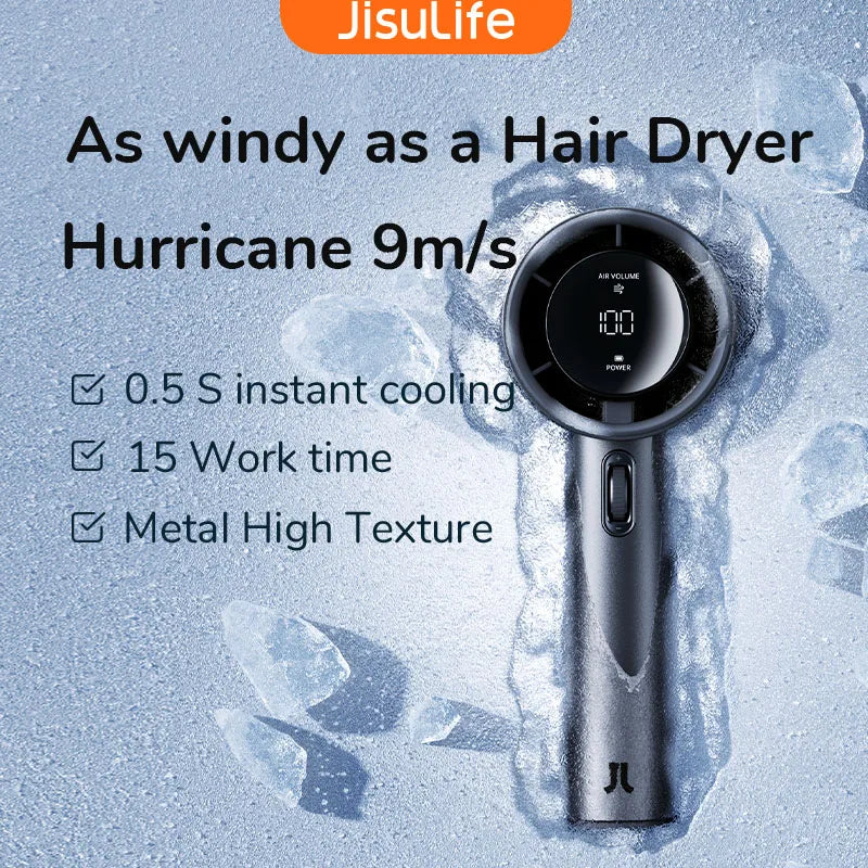 Portable 100-Speed Bladeless Handheld Fan USB Rechargeable by HitMyNeed