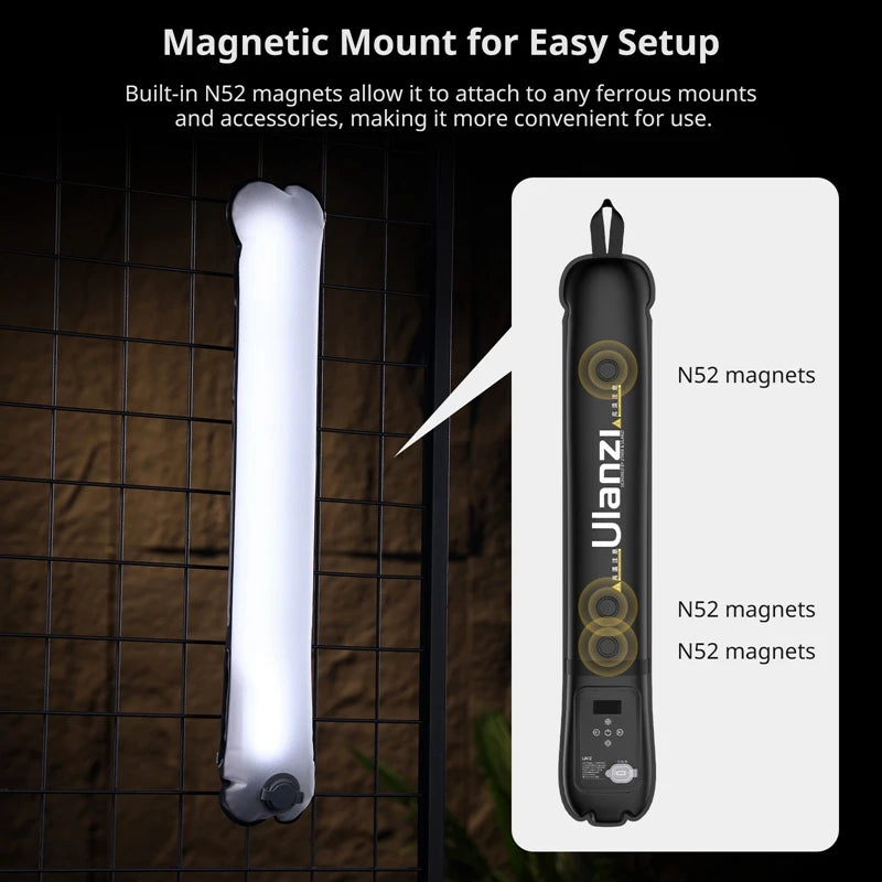 Portable 12W Bi-Color Magnetic Tube Light 2700K-6500K by HitMyNeed