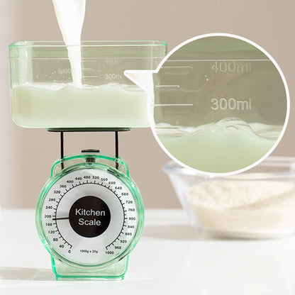 Portable 1kg Mechanical Kitchen Scale with Bowl by HitMyNeed