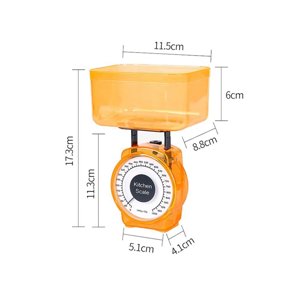 Portable 1kg Mechanical Kitchen Scale with Bowl by HitMyNeed