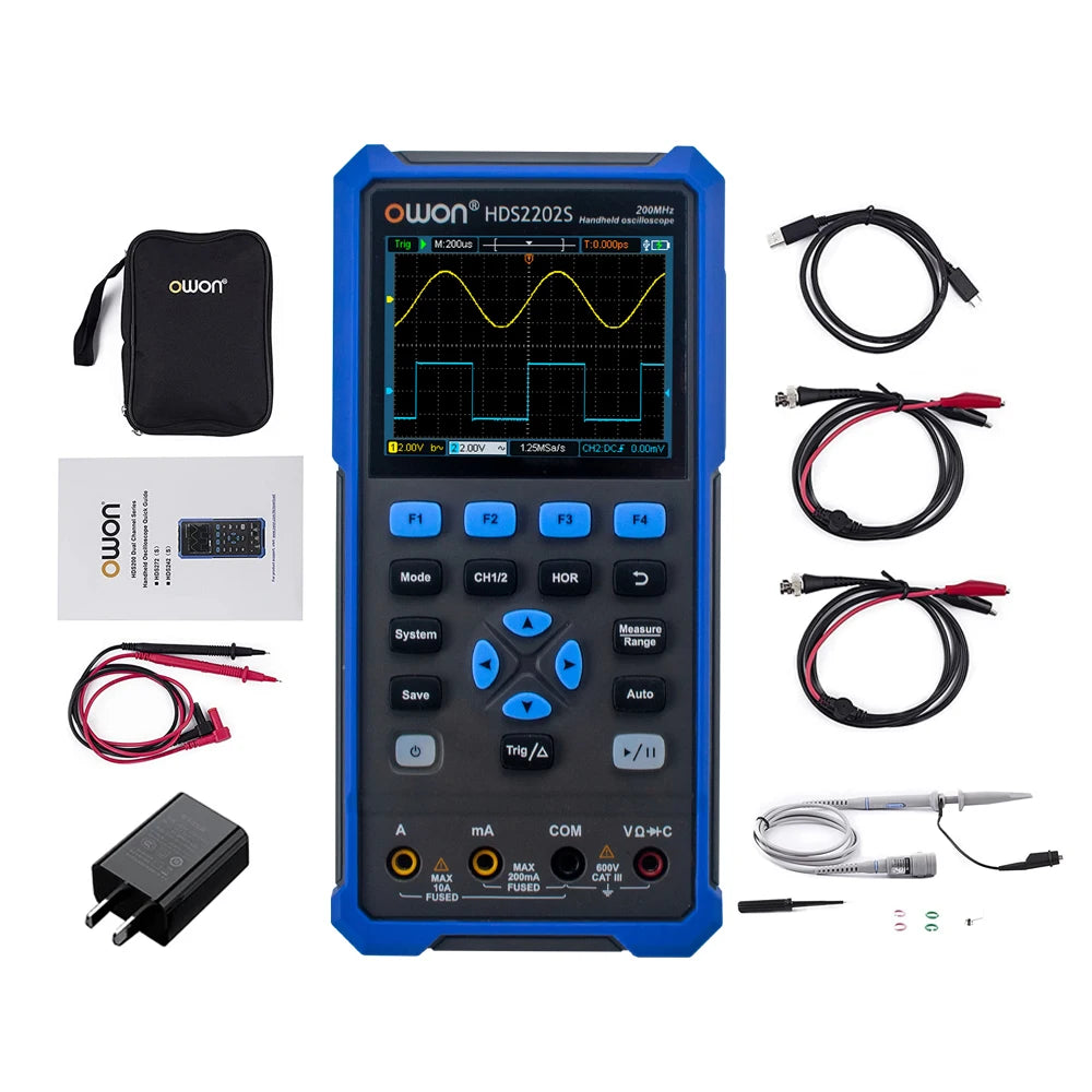 Portable 2‑Channel Digital Oscilloscope 100/200MHz 3‑in‑1 by HitMyNeed