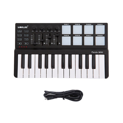 Portable 25-Key USB MIDI Keyboard and Drum Pad by HitMyNeed