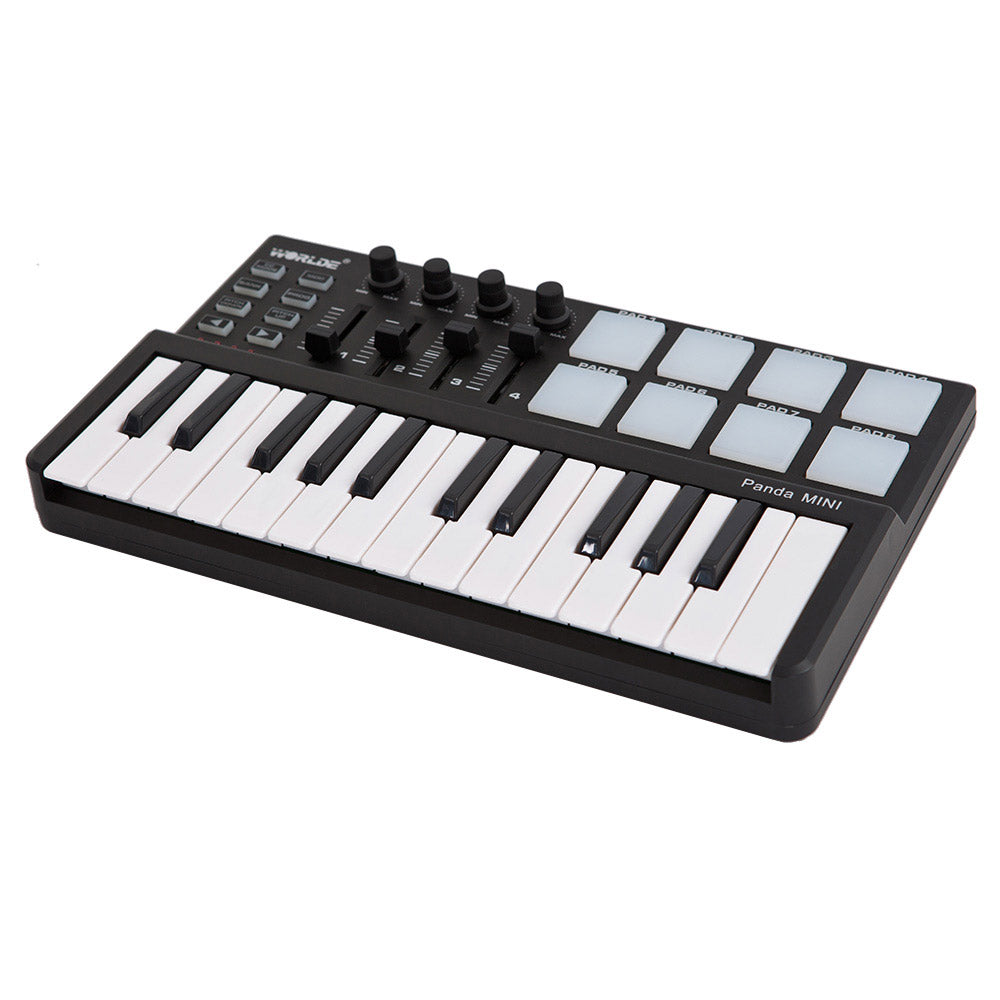 Portable 25-Key USB MIDI Keyboard and Drum Pad by HitMyNeed