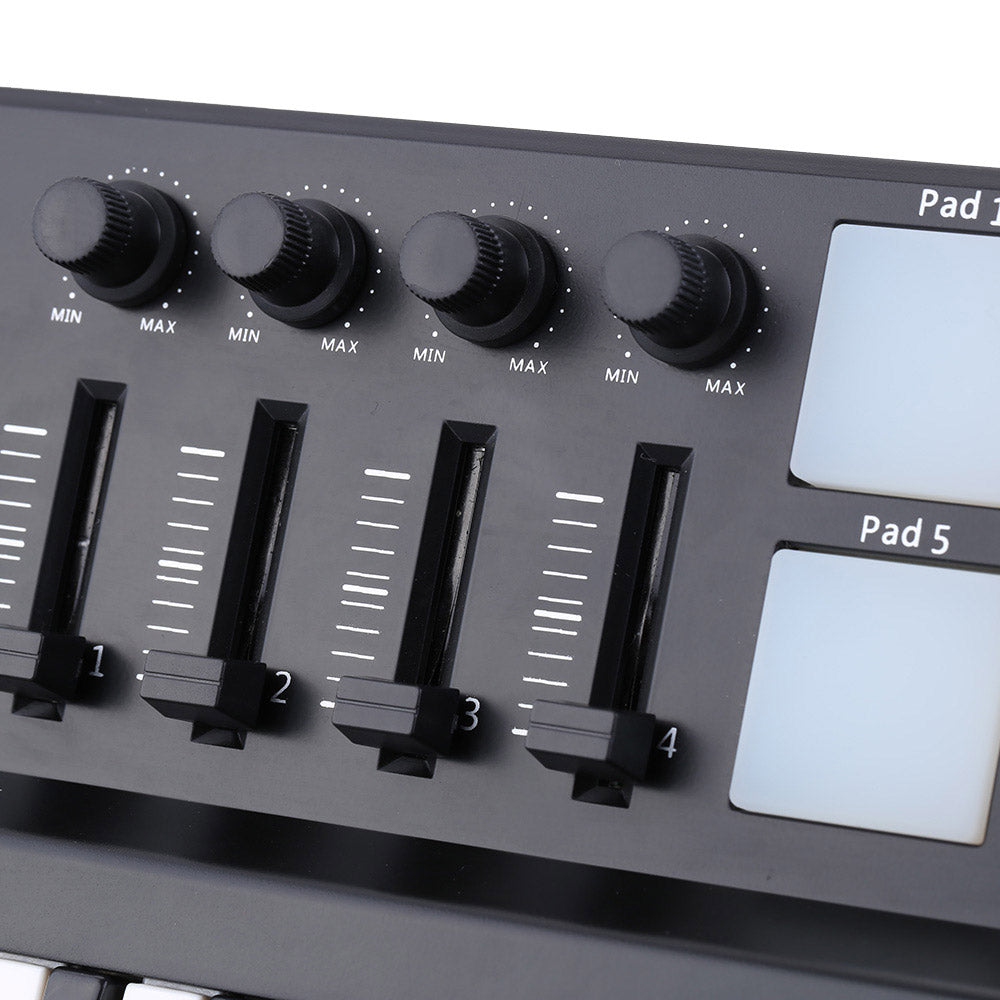 Portable 25-Key USB MIDI Keyboard and Drum Pad by HitMyNeed