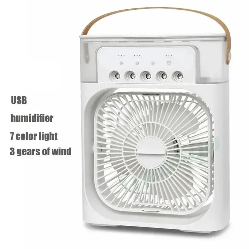 Portable 3-in-1 Air Cooler Fan with Humidifier & LED white by HitMyNeed