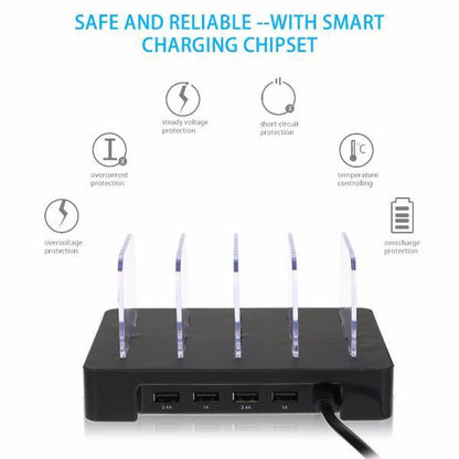 Portable 4-Port USB Charging Hub with Stand by HitMyNeed