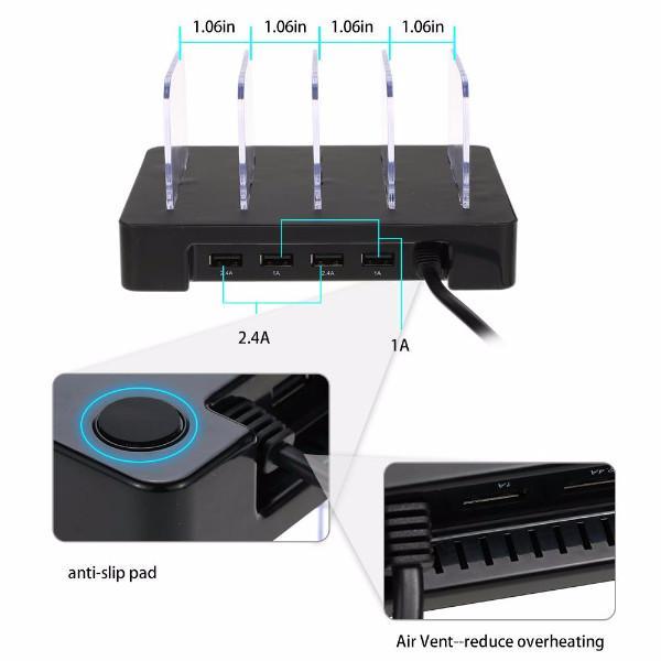 Portable 4-Port USB Charging Hub with Stand by HitMyNeed