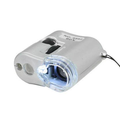 Portable 60X LED Pocket Microscope with UV Light by HitMyNeed