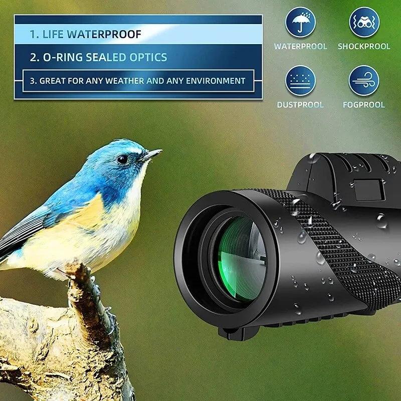 Portable 80x HD Monocular Telescope with Phone Mount by HitMyNeed