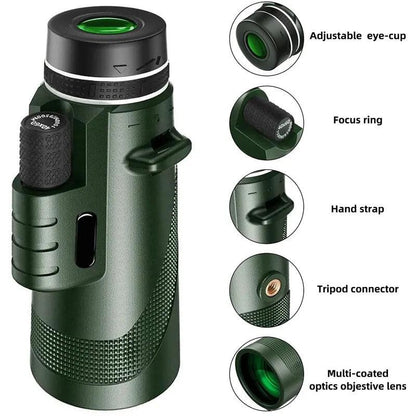 Portable 80x HD Monocular Telescope with Phone Mount by HitMyNeed