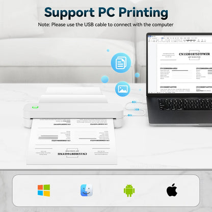 Portable A4 Inkless Bluetooth Thermal Printer by HitMyNeed
