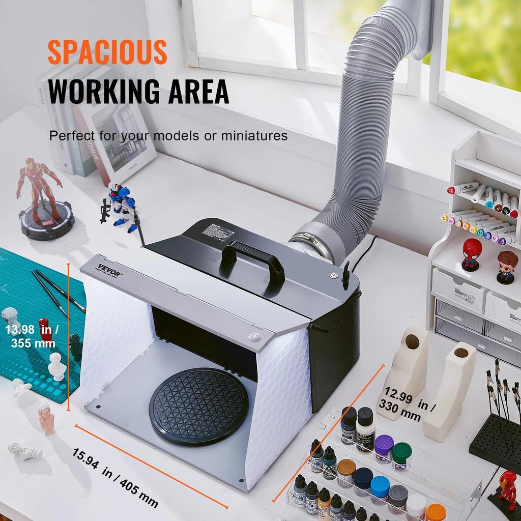 Portable Airbrush Spray Booth with LED & Dual Fans by HitMyNeed