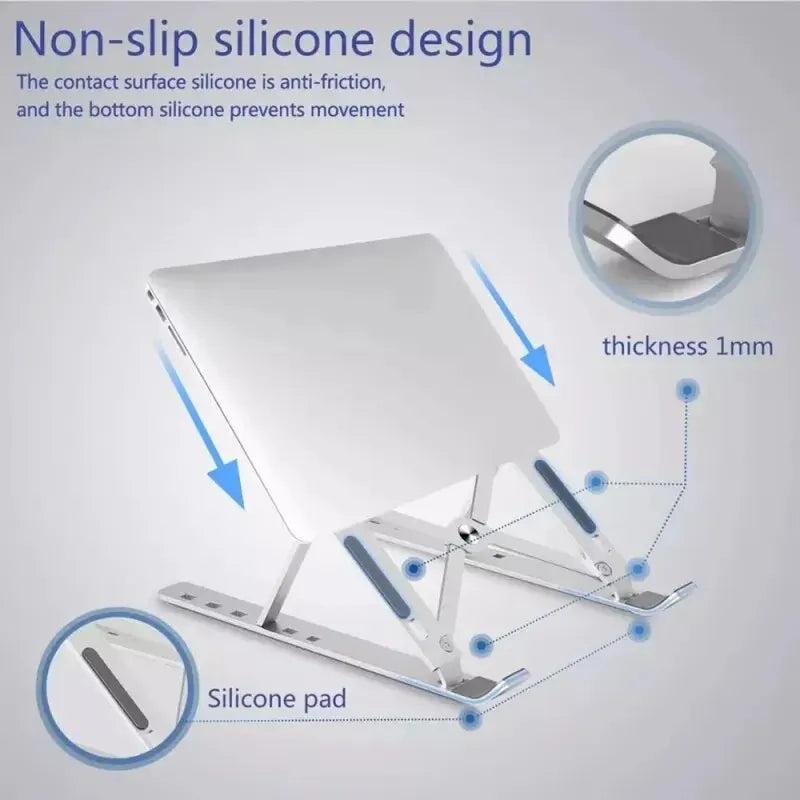 Portable Aluminum Ergonomic Laptop Stand 10-16" by HitMyNeed