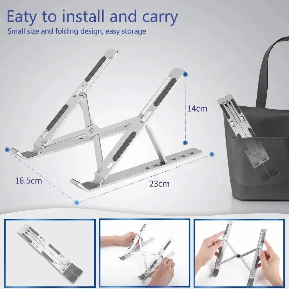 Portable Aluminum Ergonomic Laptop Stand 10-16" by HitMyNeed