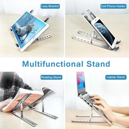 Portable Aluminum Ergonomic Laptop Stand 10-16" by HitMyNeed